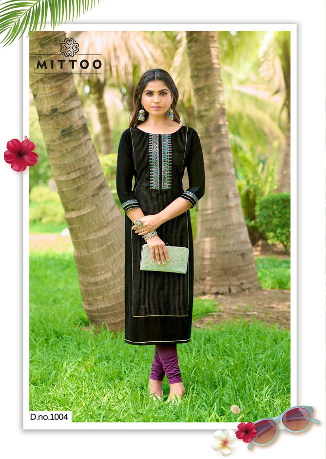 Mahika By Mittoo Viscose Weaving Designer Kurtis Wholesale Shop In Surat